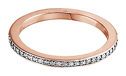 0.16 Cttw Round Cut White Natural Diamond Engagement Wedding Ring 14K Rose Gold,Ring size-5