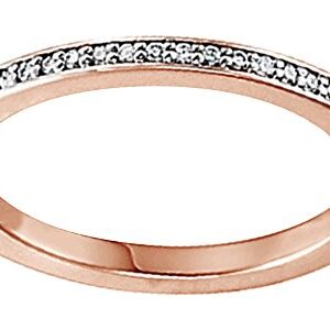 0.16 Cttw Round Cut White Natural Diamond Engagement Wedding Ring 14K Rose Gold,Ring size-5