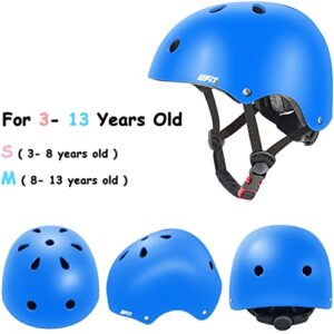 Kids Protective Gear Set and Helmet,Boys Girls Adjustable Helmet with Pads Set Knee Elbow Pads and Wrist Guards for Roller, Scooter, Skateboard, Bicycle for 3-8 Years Old Kids (Blue)