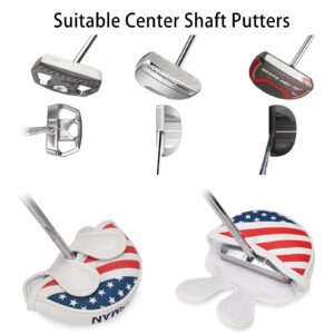 Craftsman Golf Stars and Stripes USA Semi Half-Mallet Headcover for Scotty Cameron Odyssey Taylormade Rossa Putter (for Center Shaft Putter)