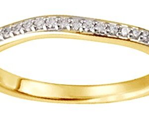 0.16 Cttw Round Cut White Natural Diamond Engagement Wedding Ring 14K Yellow Gold,Ring size-8.5