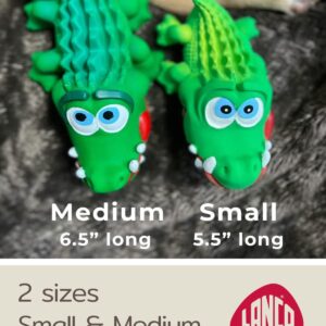 Crocodile Sensory Dog Toy Natural Rubber (Latex), Lead-Free & Chemical-Free, Complies to Same Safety Standards as Children’s Toys, Soft & Squeak