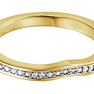 0.16 Ct Round Shape White Diamond Engagement Wedding Ring In 14K Solid Yellow Gold, Ring size-4