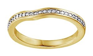 0.16 ct round shape white diamond engagement wedding ring in 14k solid yellow gold, ring size-4