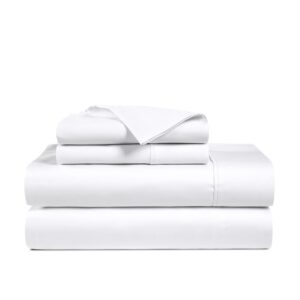 egyptian cotton queen sheets deep pocket 100% egyptian cotton sheets 800 thread count bed sheet 4 piece - extra long-staple cotton sheets and breathable & sateen weave bed sheet (white)