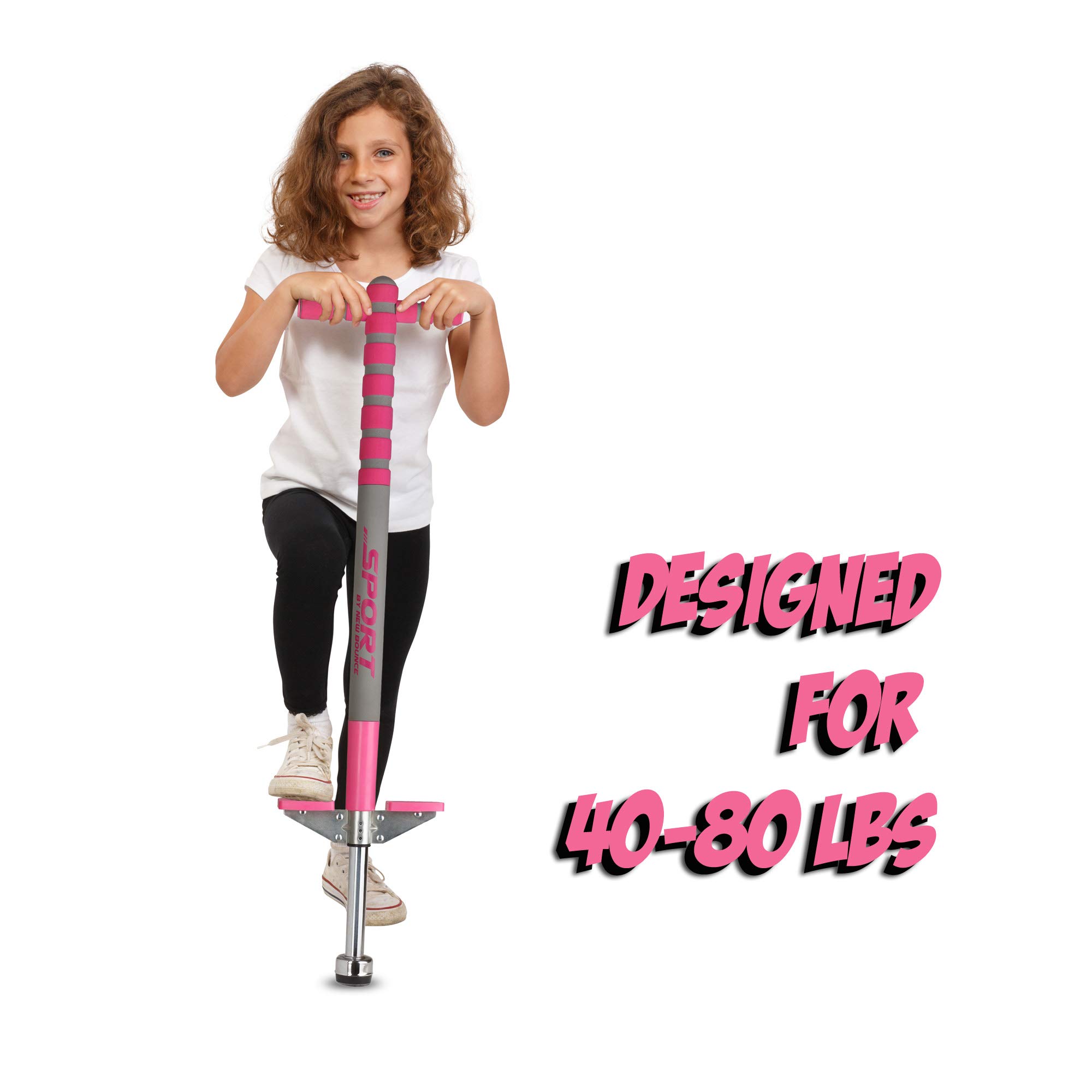 New Bounce Pogo Stick for Kids - Pogo Sticks, 40 to 80 Lbs - Sport Edition, Quality, Easy Grip, PogoStick for Hours of Wholesome Fun