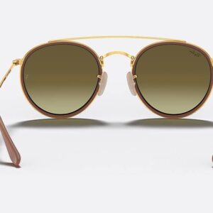 Ray-Ban RB3647N 001/7O 51M Gold/Pink Brown Mirror Gradient Sunglasses For Men For Women + BUNDLE with Designer iWear Eyewear Kit