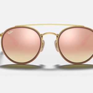 Ray-Ban RB3647N 001/7O 51M Gold/Pink Brown Mirror Gradient Sunglasses For Men For Women + BUNDLE with Designer iWear Eyewear Kit