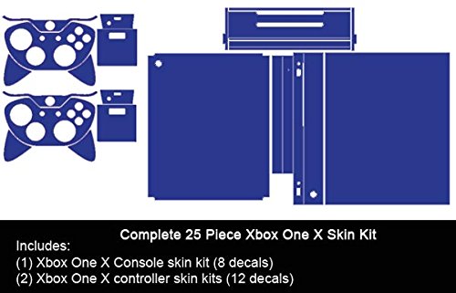 Brushed Blue Metal - Air Release Vinyl Decal Mod Skin Kit by System Skins - Compatible with Microsoft Xbox One X (XB1X)