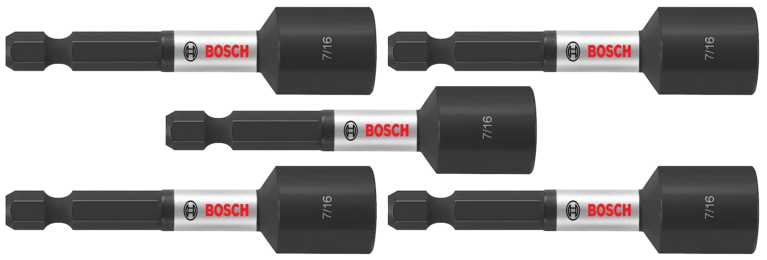 BOSCH ITNS7162B 5-Pack 2-9/16 In. x 7/16 In. Impact Tough Nutsetters