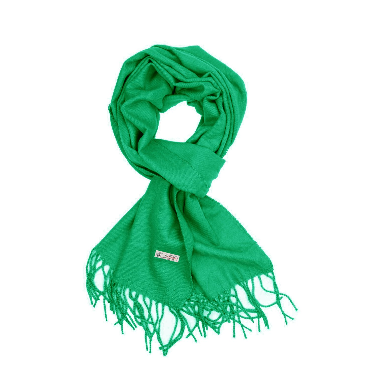 TZ Promise Plain Solid Color Cashmere Feel Classic Soft Luxurious Winter Scarf For Men Women (Green)