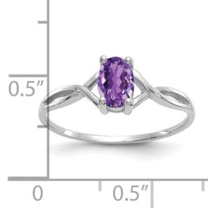 IceCarats 14K White Gold Purple Amethyst February Birthstone Ring size 7