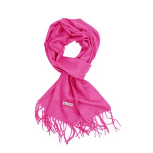 tz promise plain solid color cashmere feel classic soft luxurious winter scarf for men women (hot pink)