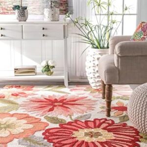 nuLOOM Hand Tufted Palm Springs Area Rug, 6' x 9', Pink