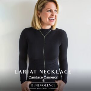 Benevolence LA 14k Gold Lariat Necklace for Women | Gold Bar Necklace | Candace Cameron Designed Y Necklace for Women | Long Chain Necklace | Drop Necklace | Accessories for Women | Gifts for Her