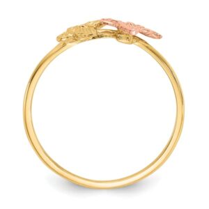 IceCarats 14K Two Tone Gold Butterfly Ring Size 7