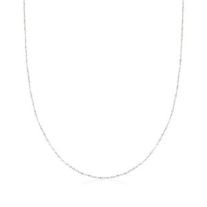 ross-simons italian white gold .8mm adjustable singapore chain necklace for women