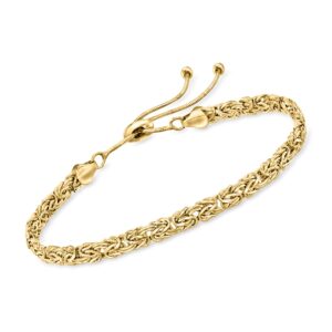 ross-simons 14kt yellow gold byzantine bolo bracelet