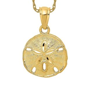 icecarats 14k yellow gold sand dollar sea star starfish necklace charm pendant 19mm x 11mm only