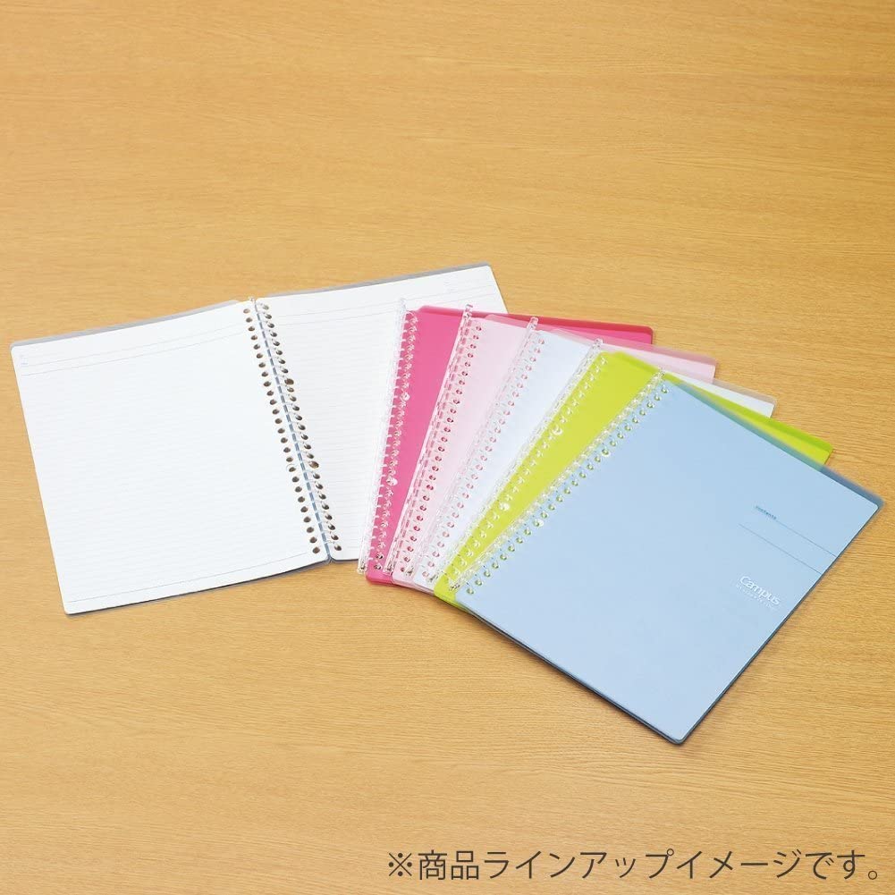 Kokuyo Campus Smart Ring Binders 3 Pack, A5 Light Colors Binder Notebooks, Up to 25 Sheets 20 Holes Slim Binder Folder with 10 Campus Sarasara Loose-leaf Paper Each for Study and Journal, Japan Import