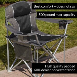 LivingXL 500-lb. Capacity Heavy-Duty Portable Chair Black 500 lb