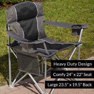 LivingXL 500-lb. Capacity Heavy-Duty Portable Chair Black 500 lb