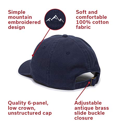 Outdoor Cap One Size Fits Most Mountain Dad Hat, Navy