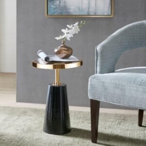 madison park sophia end table, black/gold