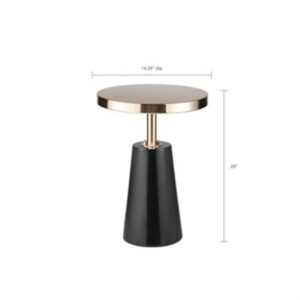 Madison Park Sophia End Table, Black/Gold