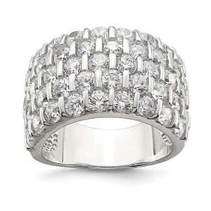 icecarats 925 sterling silver cubic zirconia cz wide wedding band ring size 6