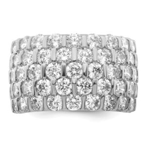 IceCarats 925 Sterling Silver Cubic Zirconia CZ Wide Wedding Band Ring Size 6