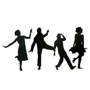 dressed to the nines cardboard cutout silhouettes, set of 4