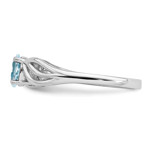 IceCarats 925 Sterling Silver Blue Aquamarine Ring Gemstone Band March Birthstone Jewelry Size 7.00