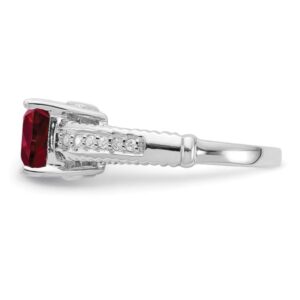 IceCarats 925 Sterling Silver Synthetic Red Ruby Cubic Zirconia CZ Ring July Birthstone Jewelry Size 7