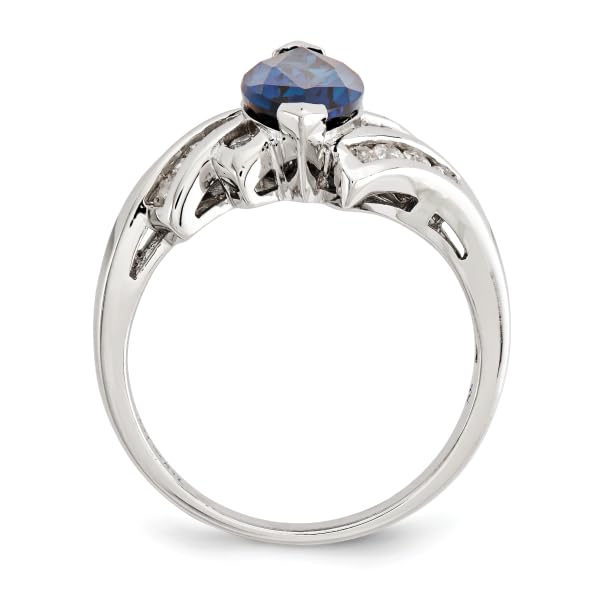 IceCarats 925 Sterling Silver Created Blue Sapphire Cubic Zirconia CZ Marquise Ring September Birthstone Jewelry Size 7