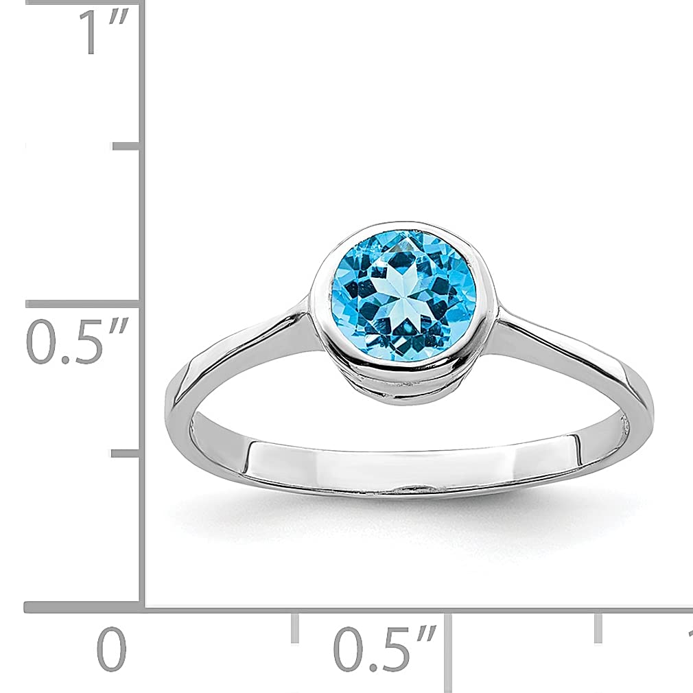 925 Sterling Silver Blue Topaz Ring Gemstone Fine Jewelry For Women Gifts For Her