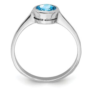 925 Sterling Silver Blue Topaz Ring Gemstone Fine Jewelry For Women Gifts For Her