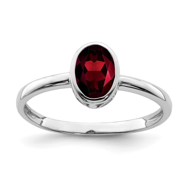 IceCarats 925 Sterling Silver Red Garnet Oval Ring Gemstone Band January Birthstone Jewelry Size 8