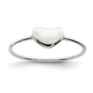 IceCarats 925 Sterling Silver Heart Love Ring Size 6