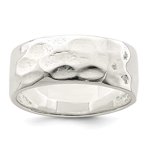 IceCarats 925 Sterling Silver Hammered Statement Ring Size 7