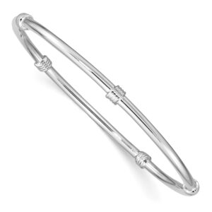 IceCarats 925 Sterling Silver Slip On Bangle Bracelet