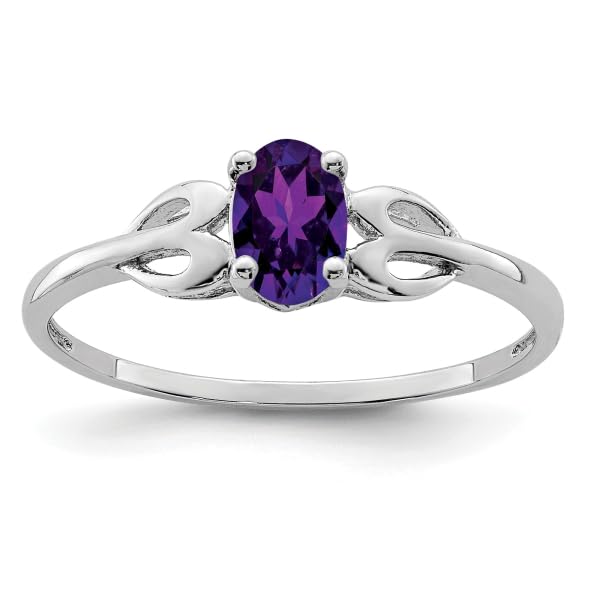 IceCarats 925 Sterling Silver Purple Amethyst Ring Gemstone Band February Birthstone Jewelry Size 9.00