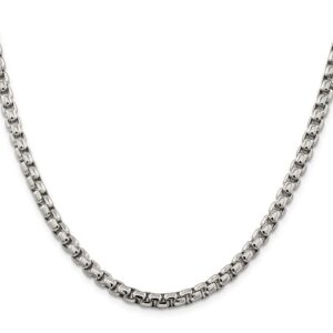 icecarats 925 sterling silver 5.2mm round box link chain necklace 20 inch