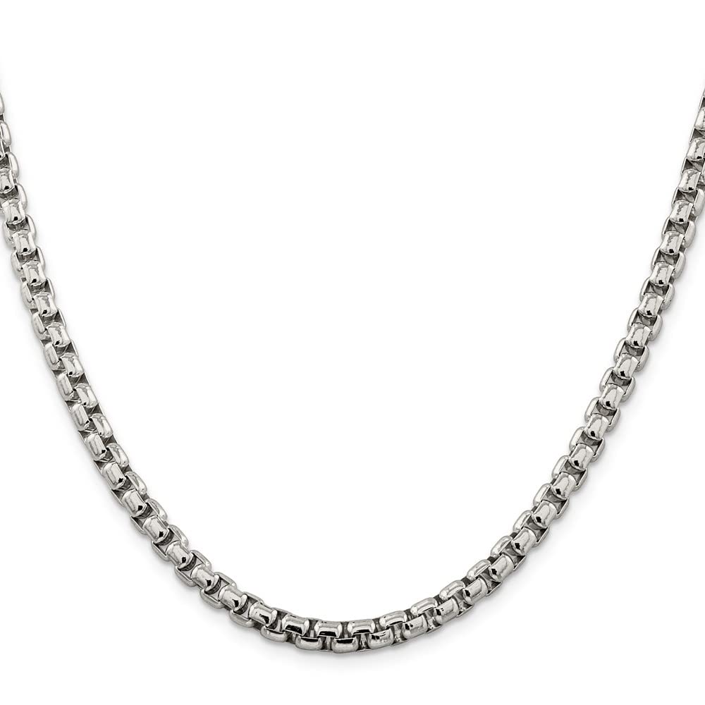 IceCarats 925 Sterling Silver 5.2mm Round Box Link Chain Necklace 20 inch