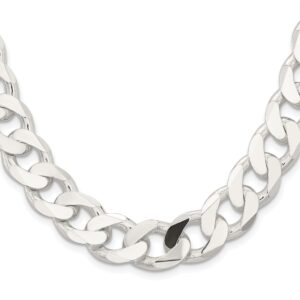 IceCarats 925 Sterling Silver 14.5mm Curb Link Chain Necklace 22 inch