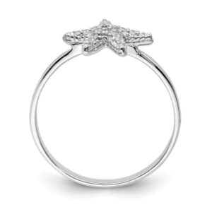 IceCarats 925 Sterling Silver Cubic Zirconia CZ Starfish Ring Size 8