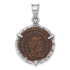 IceCarats Ancient Coins 925 Sterling Silver Bronze Vintage Roman Constantine L Coin Necklace Charm Pendant Only