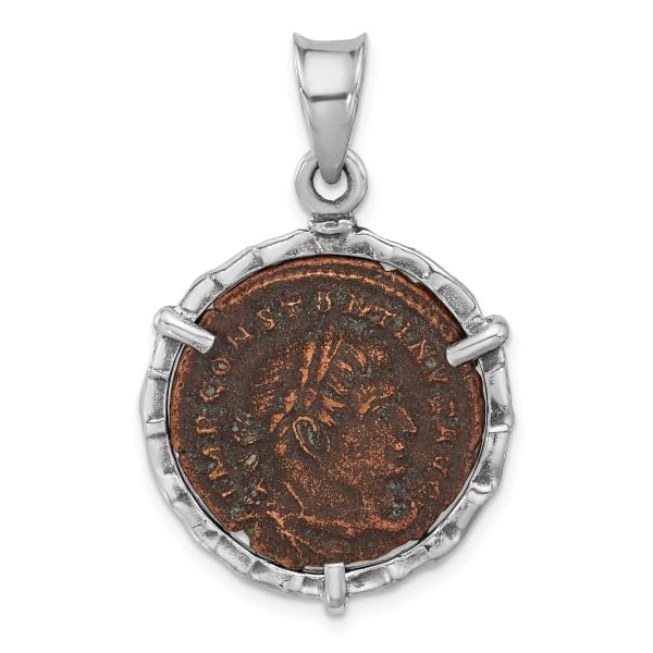 IceCarats Ancient Coins 925 Sterling Silver Bronze Vintage Roman Constantine L Coin Necklace Charm Pendant Only