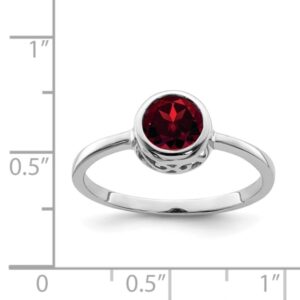 IceCarats 925 Sterling Silver Red Garnet Round Ring Gemstone Band January Birthstone Jewelry Size 7