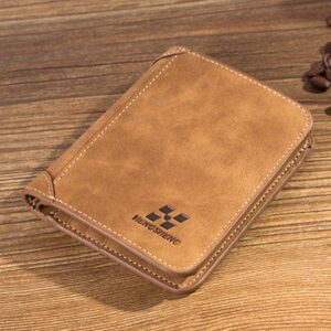 Cthery Mens Luxury Slim Leather Wallet Credit Card Holder Purse Clutch Boys Money Clip Coin Case Pockets (Coffee), 12*9.8*2cm